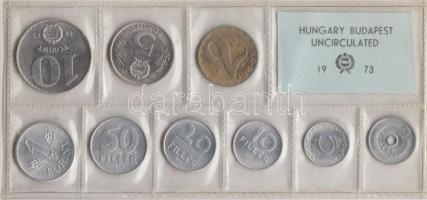 1973. 2f-10Ft 9db klf érmés forgalmi sor fóliatokban T:1