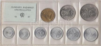 1981. 2f-10Ft 9db klf érmés forgalmi sor fóliatokban T:1