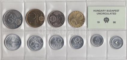 1986. 2f-20Ft 10db klf érmés forgalmi sor fóliatokban T:1