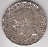 Svédország 1939. 1Kr Ag "V. Gusztáv" T:2- Sweden 1939. 1 Krona Ag "Gustaf V" C:VF