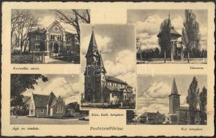 Budapest XVIII. Pestszentlőrinc, Karmelita zárda, Gloriette, Evangélikus imaház, Római katolikus és Református templom (EB)