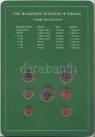 Jordánia 1981. 1f-1/4D 7klf db, forgalmi szett felbélyegzett kartonlapon T:1 Jordan 1981. 1 fils - 1/4 Dinar 7 different, coin set on cardboard with stamp C:UNC