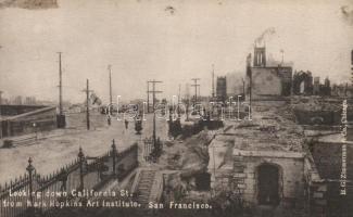 San Francisco, California street, destroyed buildings (fl)