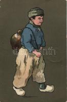 Dutch folklore, man, litho