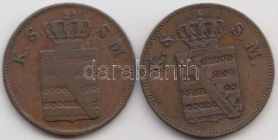 Német Államok / Szász-Albertine 1848F-1856F 2Pf Cu (2x) T:2-,3
German States / Saxony-Albertine 1848...