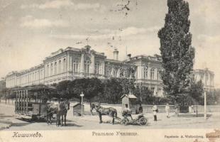 Chisinau, Kishinev; school, horse tramway (EK)
