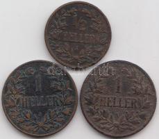 Német Kelet-Afrika 1904A 1/2H Cu + 1904A 1H Cu + 1905J 1H Cu "II. Vilmos" T:2-,3 German East Africa 1904A 1/2 Heller Cu + 1904A 1 Heller Cu + 1905J 1 Heller Cu "Wilhelm II" C:VF,F