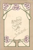 New Year, Art Nouveau, Emb. (EK)