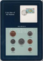 Mauritius 1978. 1c - 1R 7klf db, forgalmi szett felbélyegzett kartonlapon T:1 Mauritius 1978. 1 cent - 1 Rupee 7 different, coin set on cardboard with stamp C:UNC