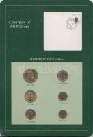 Kenya 1991-95. 10sh - 5C 6klf db, forgalmi szett felbélyegzett kartonlapon T:1 Kenya 1991-95. 10 shillings - 5 Cents 6 different, coin set on cardboard with stamp C:UNC