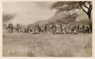 African folklore, Savanna, resting camel caravan