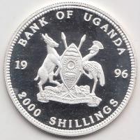 Uganda 1996. 2000Sh Ag "1998-as Labdarúgó Világbajnokság" T:PP Uganda 1996. 2000 Shillings Ag "1998 World Championship Football" C:PP