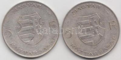 1947. 5Ft Ag "Kossuth" (2x) T:2-,3