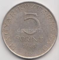 1948. 5Ft Ag "Petőfi" T:2-