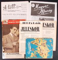 1922-1952 8 db klf újság: A tett, Zászlónk, Jelenkor, Helsinki olimpiai összefoglaló, néhány viseltes állapotban