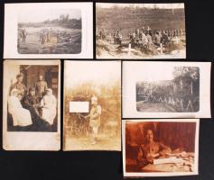 Cca 1917 6 db katonai fotók, hátán feliratozva, néhány viseltes állapotban, 9×12 cm