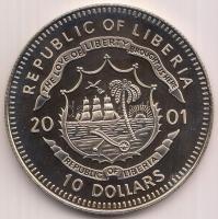 Libéria 2001. 10$ "Szabadság pillanatai-A lélek szabadsága i.e. 560-479." multicolor T:PP Liberia 2001. 10 Dollars "Moments of Freedom-Freedom of Mind - Buddha 560-479 BC" multicolor C:PP