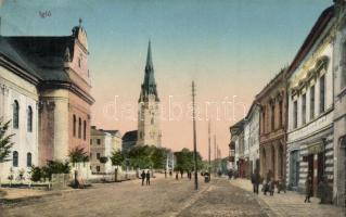 Igló Zinner Adolf üzletével / shop, church (EK)