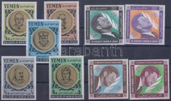 Jordania 1965 Kennedy + Kingdom of Yemen 1966 Significant figures of the 20. century set, Jordánia 1965 Kennedy + Jemeni Királyság 1966 20. század jelentős alakjai sor