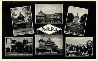 Kőrösmező, Repenye, Toronya, Uzsok: wooden churches; market, ceramics