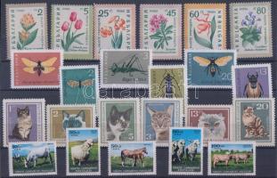 Bulgaria, Turkish Cyprus Animals + flowers 23 diff. stamps, Bulgária, Török Ciprus Állat + virág motívum tétel, 23 klf bélyeg