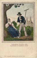 Schlesische Trachten 1840, Friedeker Kreis / Silesian costumes, 1840 (EK)