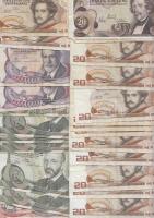 Ausztria 1967. 20Sch + 1986. 20Sch (15x) + 1986. 50Sch (2x) + 1984. 100Sch (7x) + 1985. 500Sch T:III Austria 1967. 20 Schilling + 1986. 20 Schilling (15x) + 1986. 50 Schilling (2x) + 1984. 100 Schilling (7x) + 1985. 500 Schilling C:F