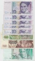 NSZK 1980. 5M, 10M (6x), 20M, 50M + 1989. 10M (5x) + 1991. 20M T:III GFR 1980. 5 Mark, 10 Mark (6x), 20 Mark, 50 Mark + 1989. 10 Mark (5x) + 1991. 20 Mark C:F