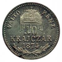 1874KB 10Kr Ag "Ferenc József" T:2