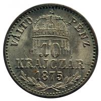 1875KB 10Kr Ag "Ferenc József" T:2