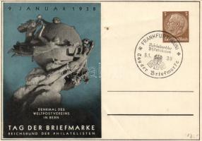 Tag der Briefmarke 1938, Reichsbund der Philatelisten; Denkmal des Weltpostvereins in Bern / Stamp Day 1938, Universal Postal monument in Bern, So.Stpl Ga. (fa)