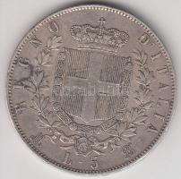 Olaszország 1872M-BN 5L Ag "II. Viktor Emánuel" (25.02g) T:2- Italy 1872M-BN 5 Lire Ag "Victor Emmanuel II" (25.02g) C:VF