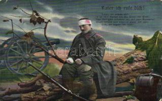 'Vater ich rude dich!' WWI military propaganda (small tear)