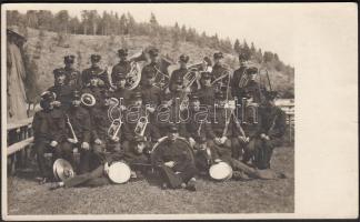 1936 Tűzoltózenekar a brassói Honterus-majálison, fotólap