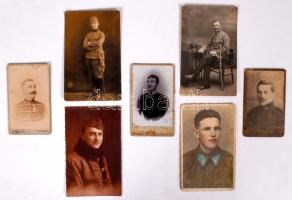 1900-1945 7db katonai fotó, közte keményhátúak is /  Military photos