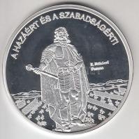 DN. "Nemzetünk nagyjai - II. Rákóczi Ferenc" Ag emlékérem (10,37g/0.999) T:PP Tanúsítvánnyal!