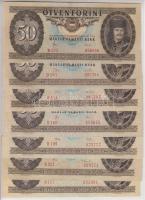 1965-1989. 50Ft (7x) csak klf évszámmal! T:III