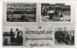 Gyergyószentmiklós, bevonulás, a kormányzói pár / entry of the Hungarian troops, Miklós Horthy, Magdolna Purgly