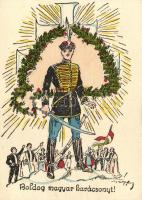 Hungarian Christmas, irredenta, artist signed