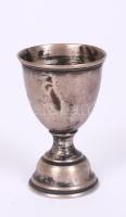 cca 1900 Ezüst (Ag) tojáscsésze (kitörölt monogrammal) /  Silver egg cup, 6,5cm, 21,1gr