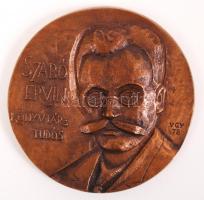 Várhelyi György (1942-): Szabó Ervin. Bronz plakett, jelzett, d:11 cm