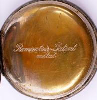 cca 1900 Ezüst (Ag) tokos, duplafedeles zsebóra porcelán számlappal, másodpercmutatóval, működik, de...