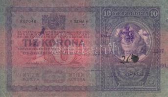 1904. 10K "SHS" felülbélyegzésekkel és bélyeggel T:III