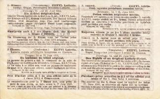 1916. "Magyar Kir. Szabadalmazott Osztálysorsjáték" 1/8 Egy Nyolczad Eredeti Sorsjegy felü...