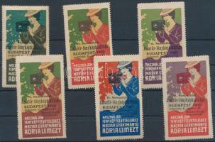 1905 II. Nemzetközi Amatőr Fényképkiállítás Budapest levélzáró sor (6 db)