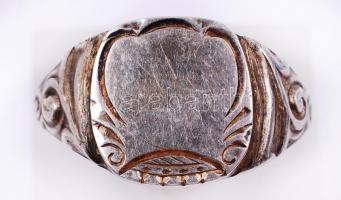 Ezüst (Ag) pecsétgyűrű /  Silver seal ring, s: 62, 4,1gr
