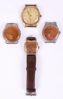 4db régi férfi karóra (Hamilton, Cauny, Ormo, Roxy), mindegyik javításra szorul /  Men's wristwatches (Hamilton, Cauny, Ormo, Roxy), all need repair