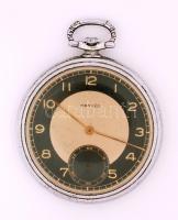 Honvéd mechanikus zsebóra, fém számlappal, másodpercmutatóval, működik, de javításra szorul (a másodpercmutató hiányzik) / Hungarian vintage pocket watch, works but needs repair (one hand missing)