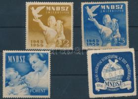 1955-1959 MNDSZ 4 db propaganda segélybélyeg