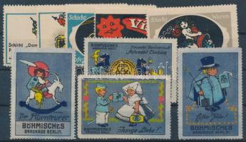 1910 9 db német dekoratív reklámbélyeg